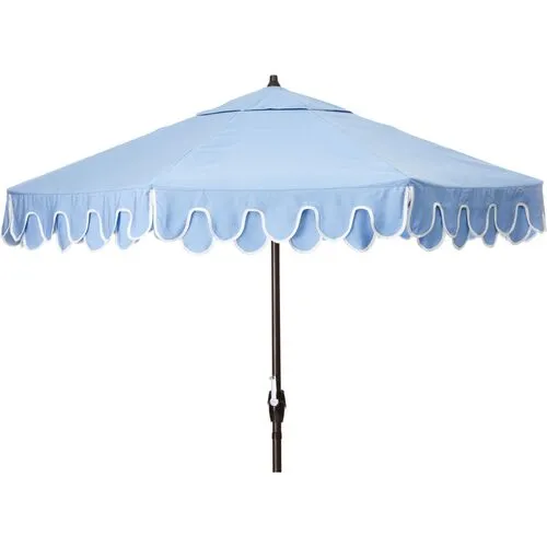 Phoebe Scallop Patio Umbrella - Light Blue