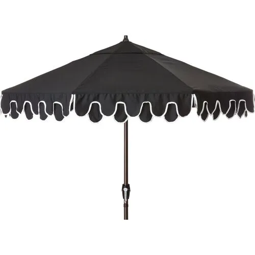 Phoebe Double Scallop Patio Umbrella - Black