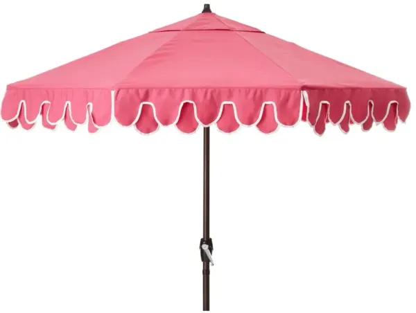 Phoebe Double Scallop Patio Umbrella - Sunbrella - Pink