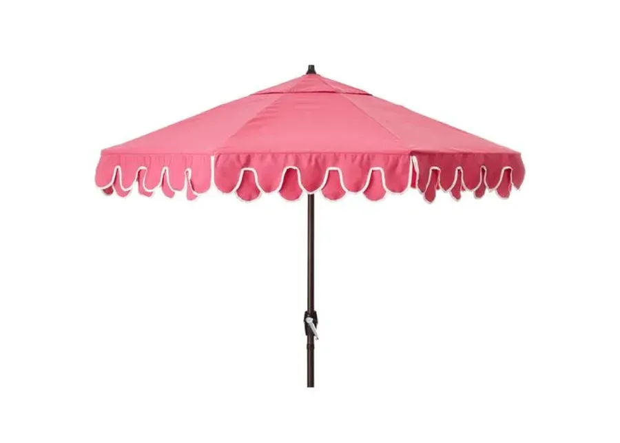 Phoebe Double Scallop Patio Umbrella - Hot Pink