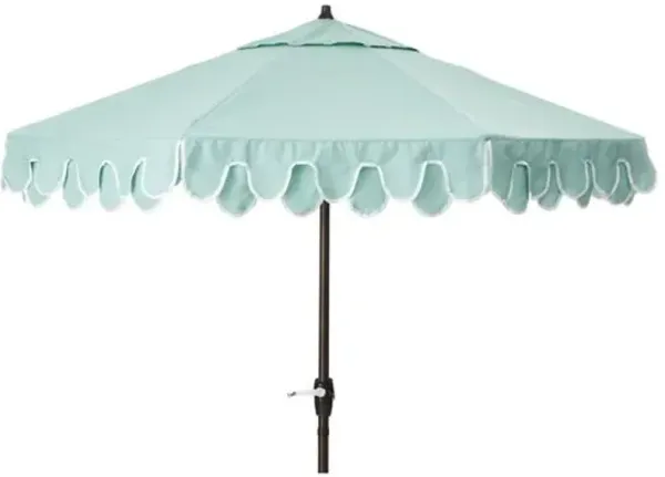 Phoebe Double Scallop Patio Umbrella - Sunbrella - Green