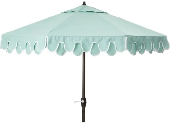 Phoebe Double Scallop Patio Umbrella - Sunbrella - Green