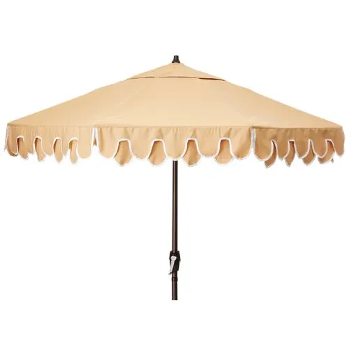 Phoebe Double Scallop Patio Umbrella - Wheat - Beige