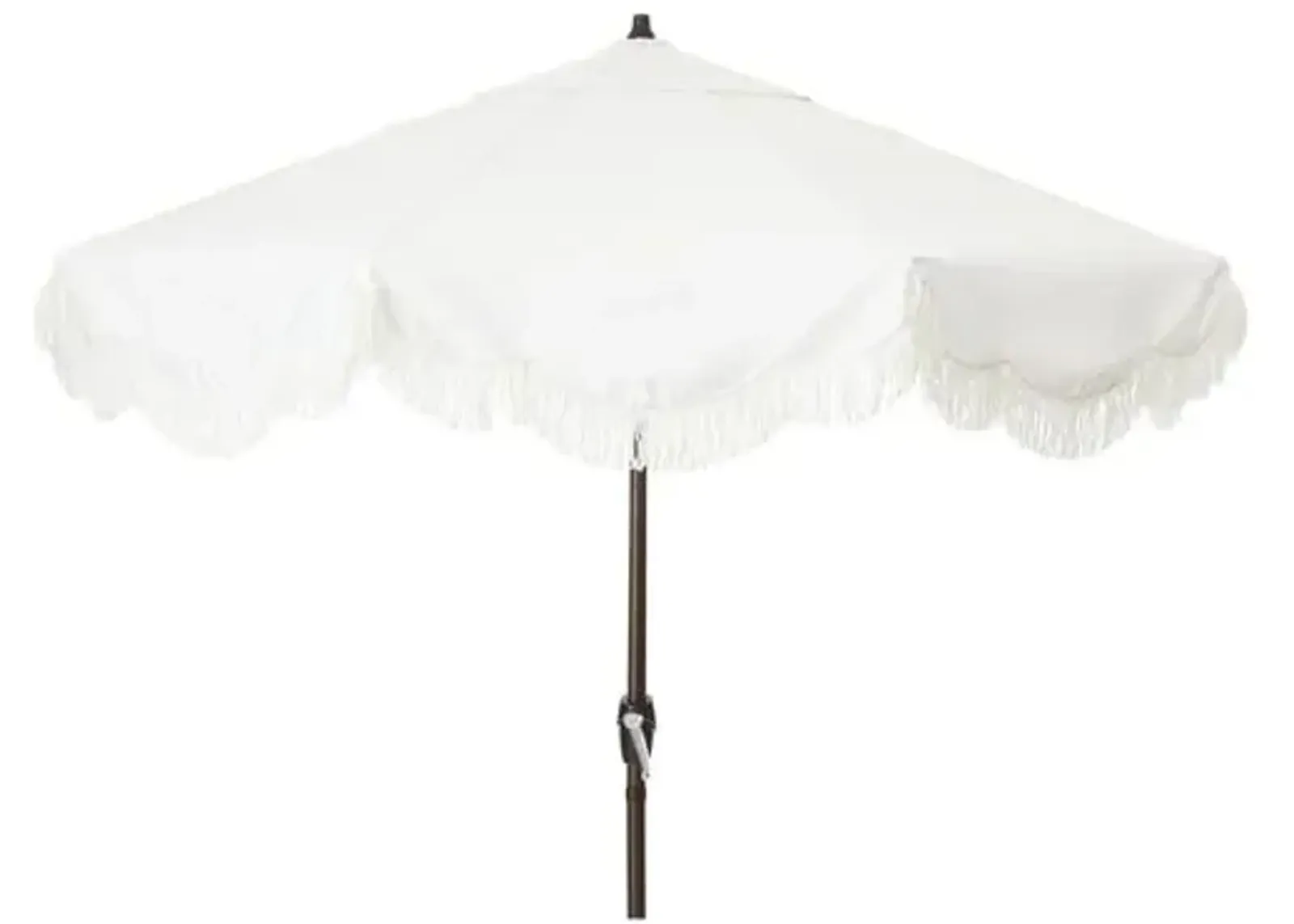 Cloud Fringe Patio Umbrella - White