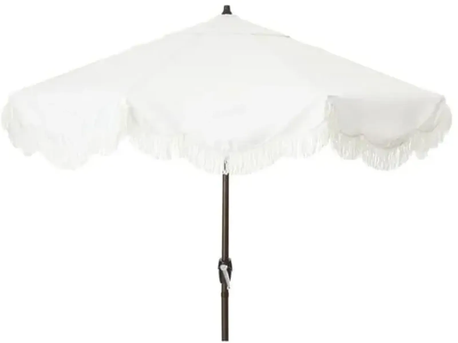 Cloud Fringe Patio Umbrella - White