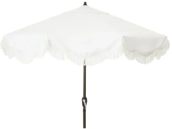 Cloud Fringe Patio Umbrella - Sunbrella - White