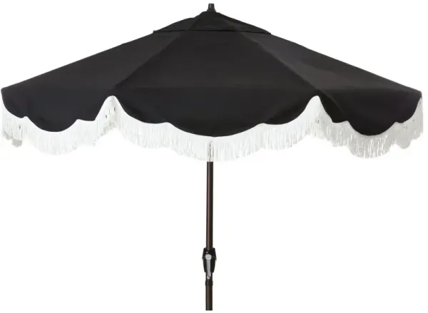Cloud Fringe Patio Umbrella - Sunbrella - Black