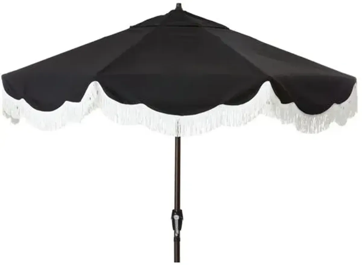 Cloud Fringe Patio Umbrella - Black