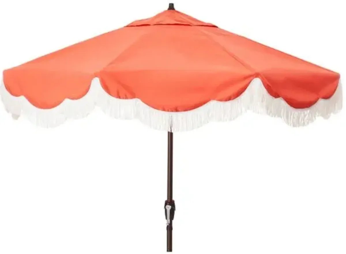 Cloud Fringe Patio Umbrella - Melon - Orange