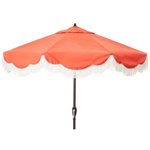 Cloud Fringe Patio Umbrella - Melon - Orange