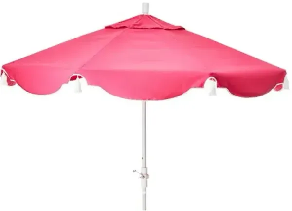 San Marco Tassel Patio Umbrella - Sunbrella - Pink