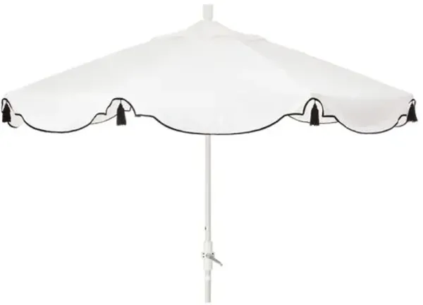 San Marco Tassel Patio Umbrella - Sunbrella - White