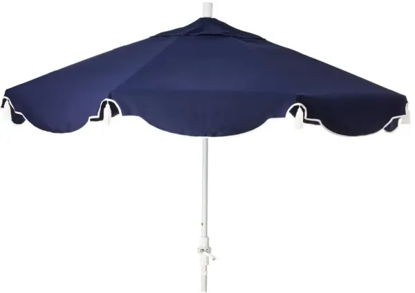 San Marco Tassel Patio Umbrella - Sunbrella - Blue