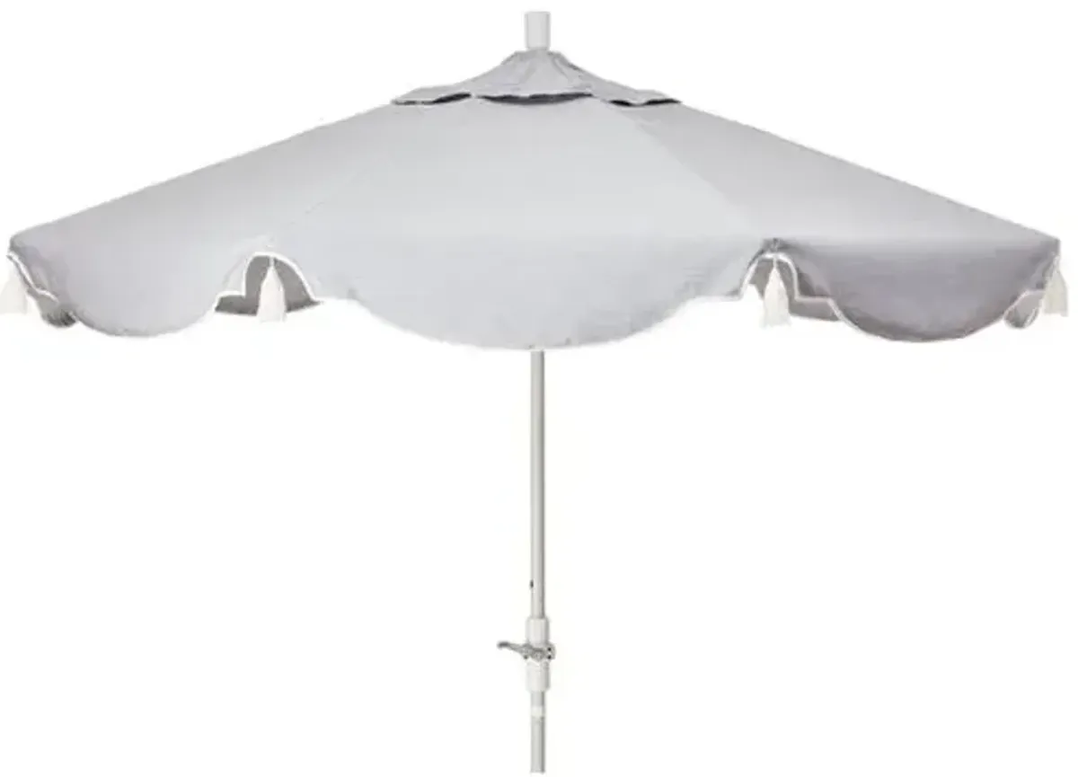 San Marco Tassel Patio Umbrella - Sunbrella - Gray