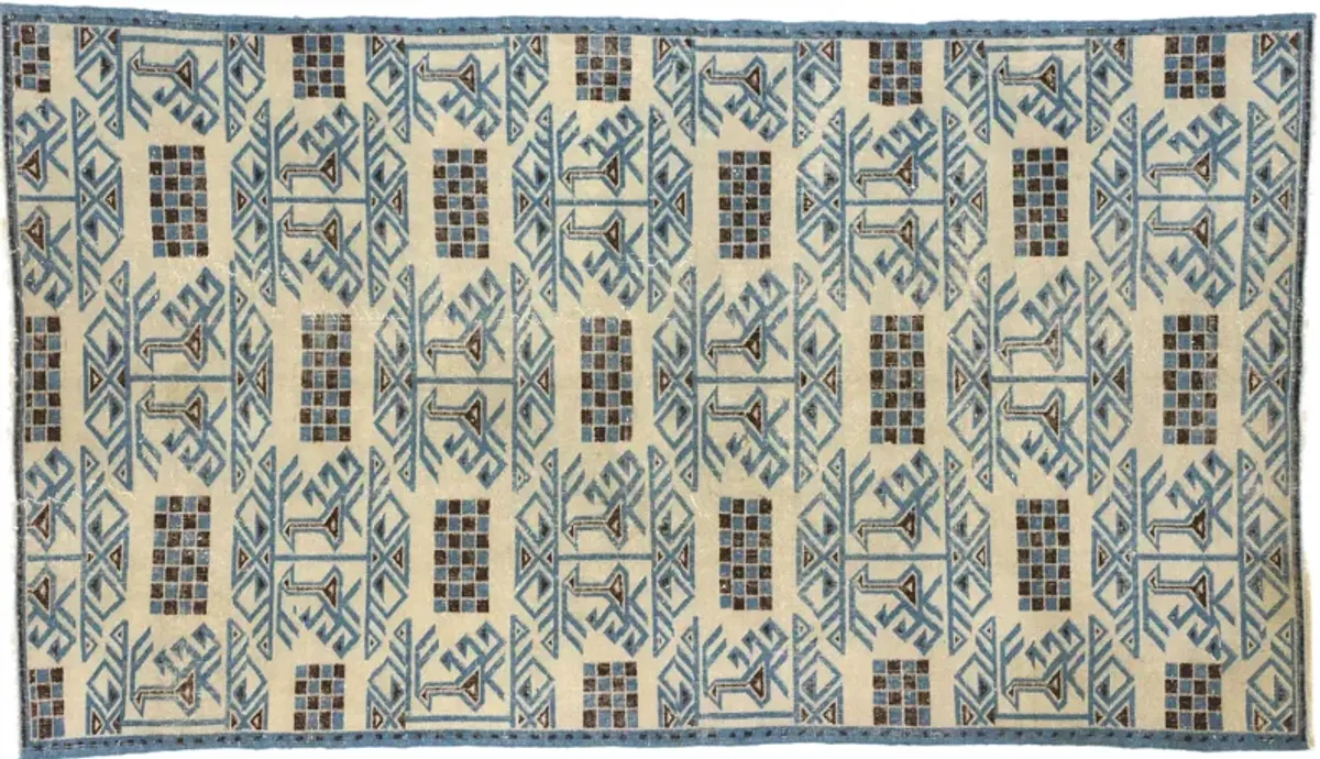 Zeki Muren Turkish Rug - 4'7x7'11 - Esmaili Rugs & Antiques - Blue - Blue