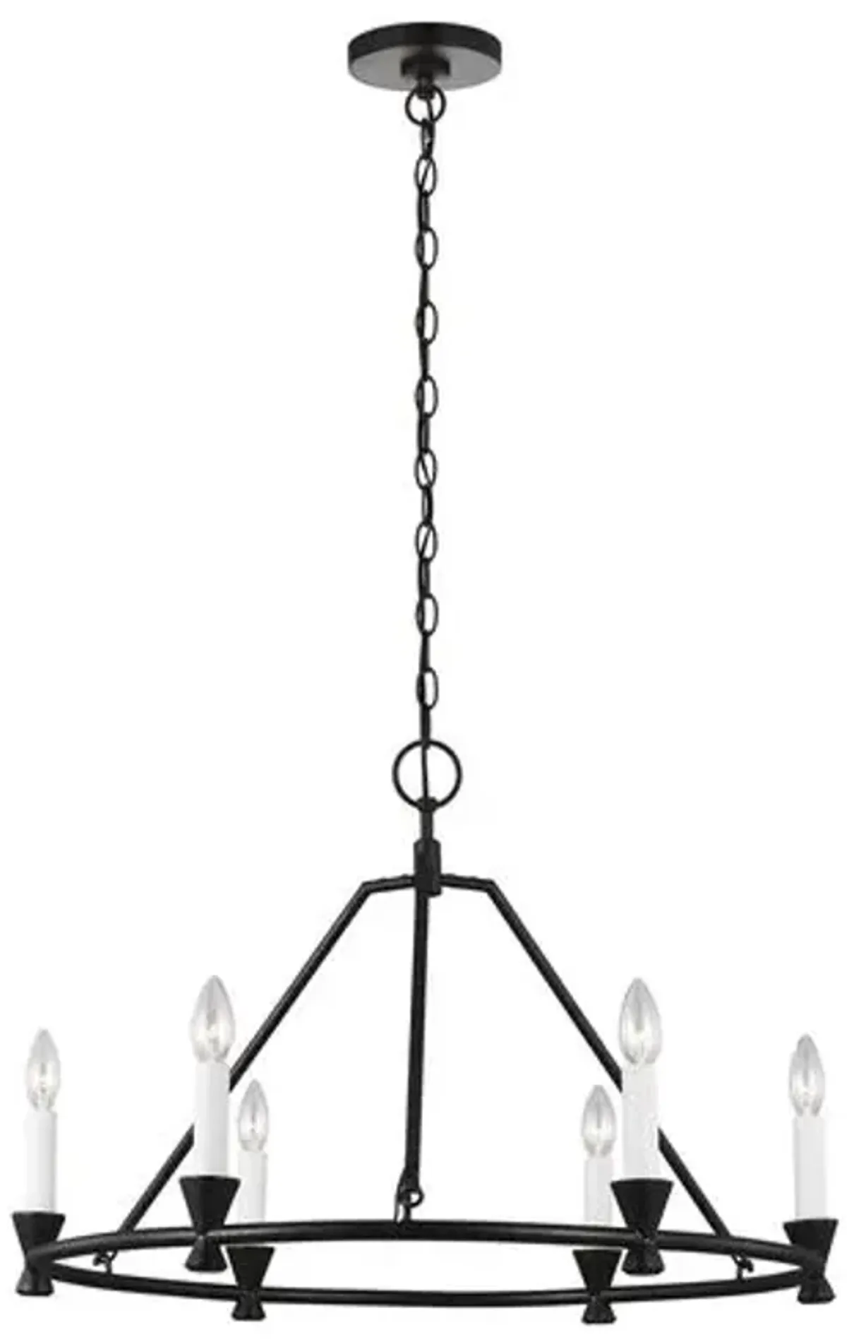 Visual Comfort - Keystone Chandelier - Aged Iron - Black