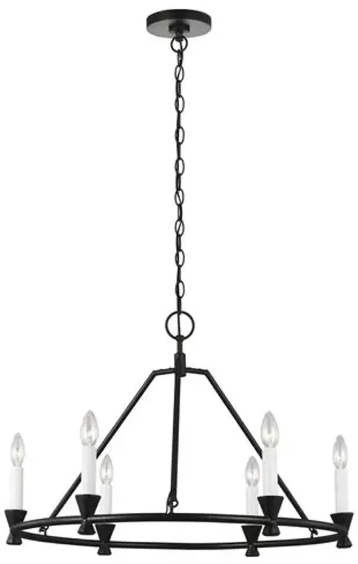 Visual Comfort - Keystone Chandelier - Aged Iron - Black