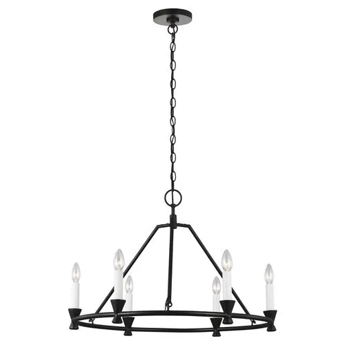 Visual Comfort - Keystone Chandelier - Aged Iron - Black