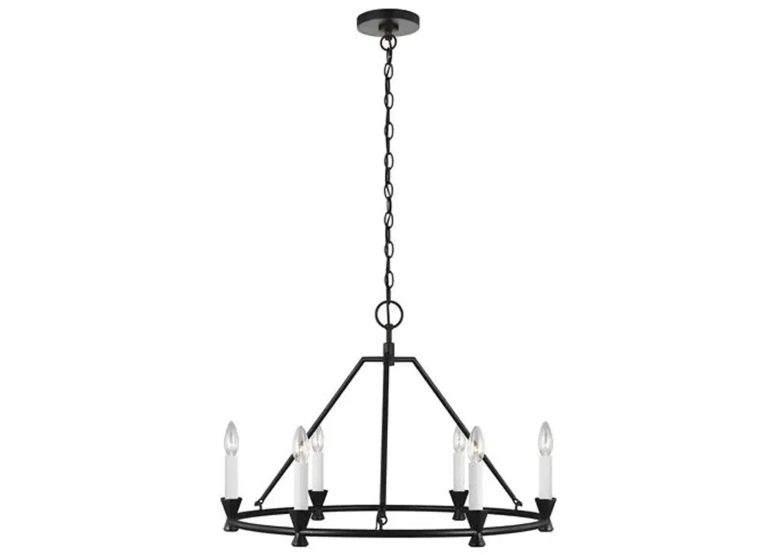 Visual Comfort - Keystone Chandelier - Aged Iron - Black