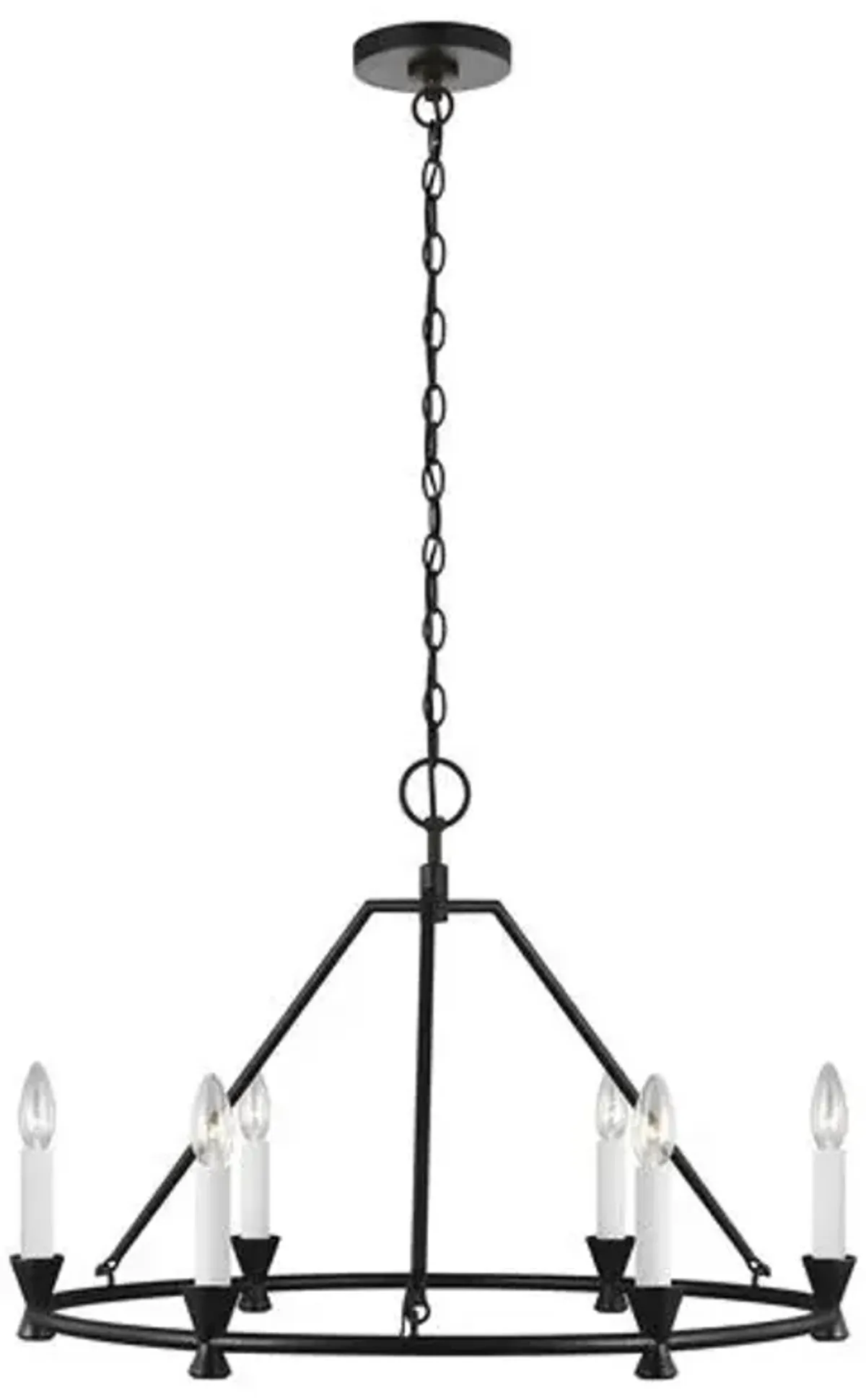 Visual Comfort - Keystone Chandelier - Aged Iron - Black