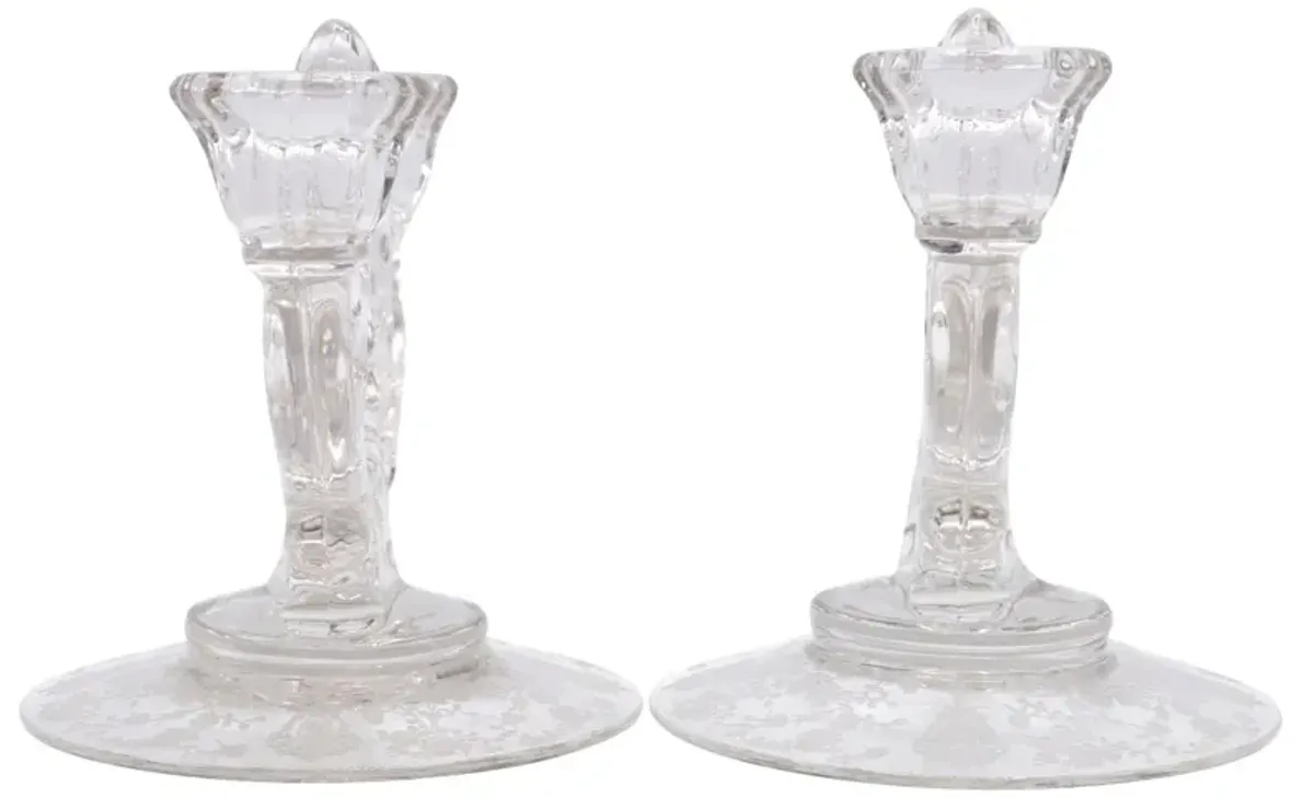 1940s Cambridge Glass Candelabra - Set of 2 - Interesting Things - Clear