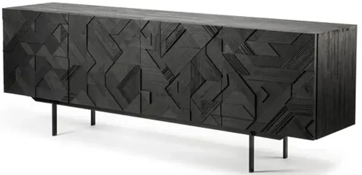 Graphic Teak Sideboard - Black - Ethnicraft