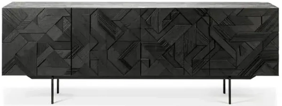 Graphic Teak Sideboard - Black - Ethnicraft