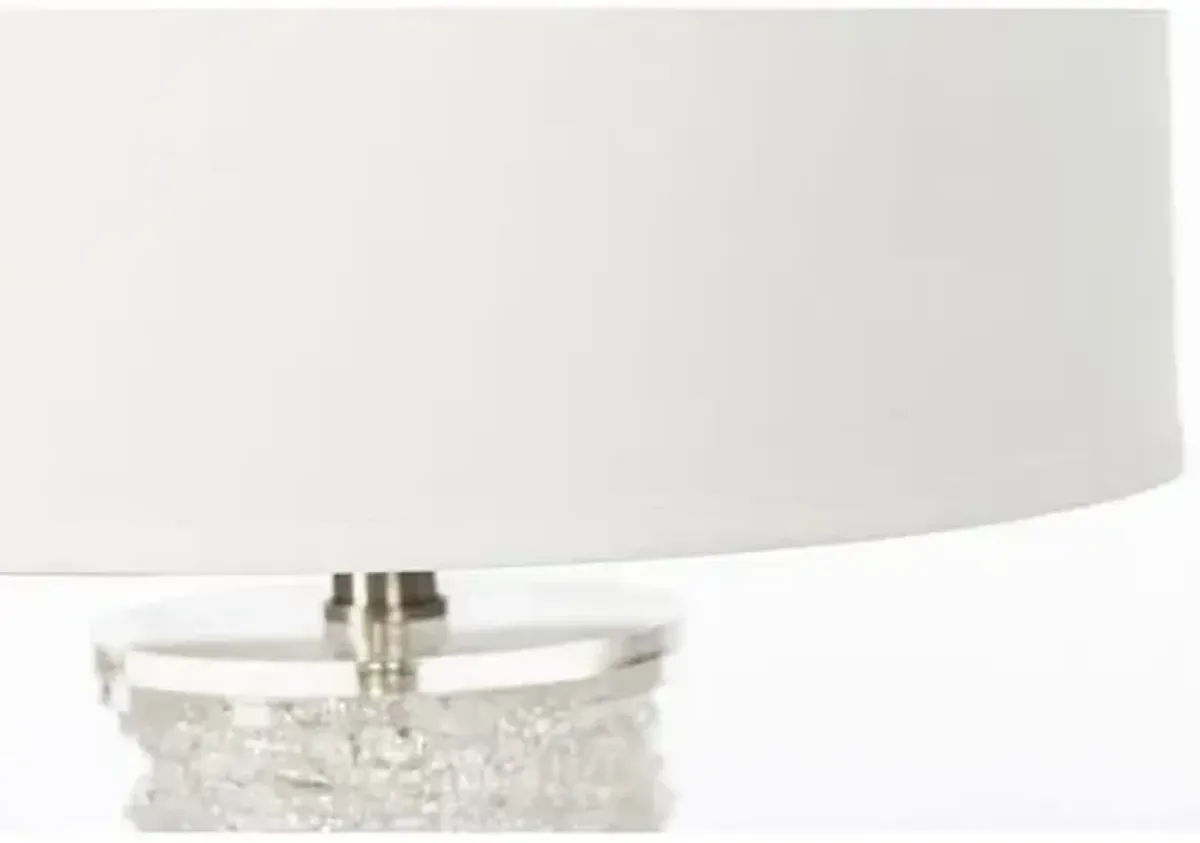 Sofia Textured Glass Table Lamp - Clear/White - Bradburn Home