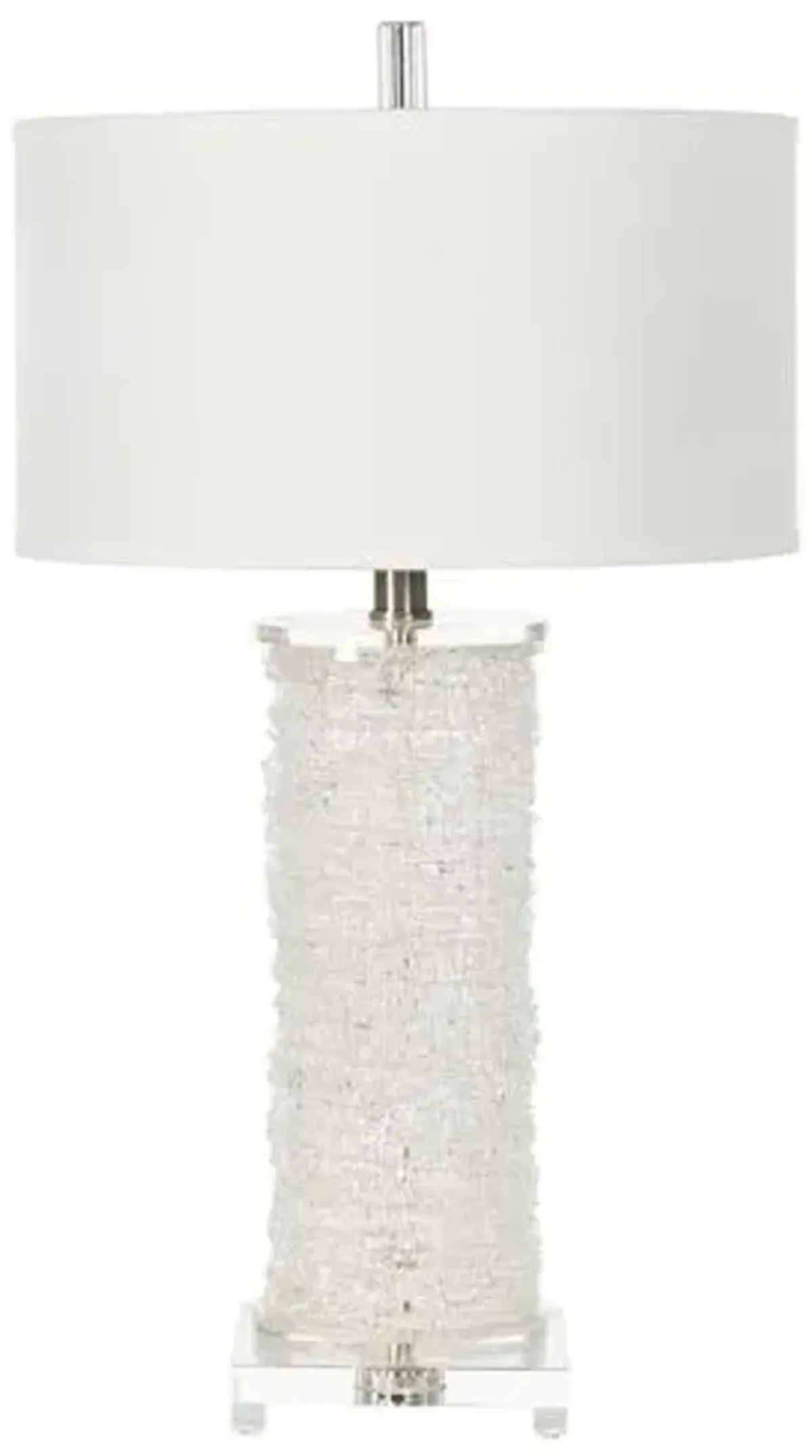 Sofia Textured Glass Table Lamp - Clear/White - Bradburn Home