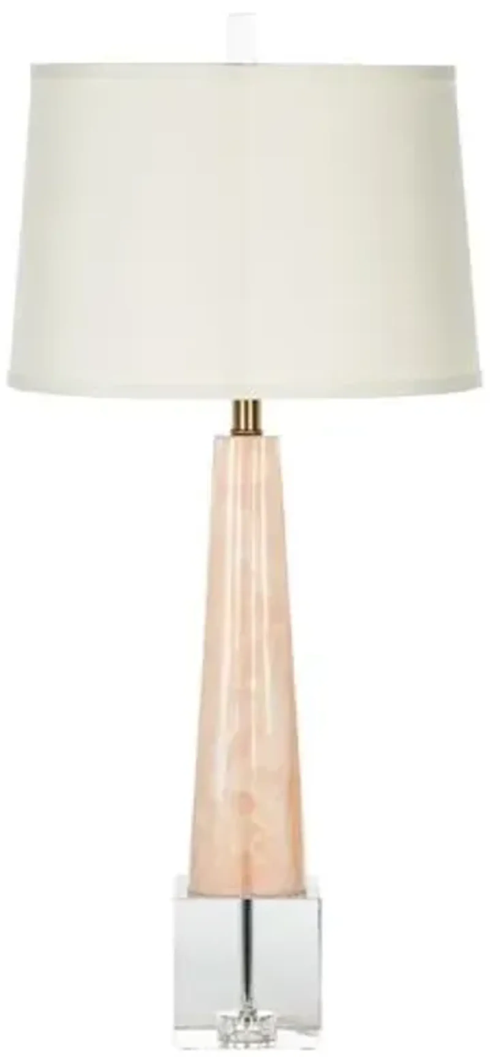 Scalloped Rose Quartz Table Lamp - Rose - Bradburn Home