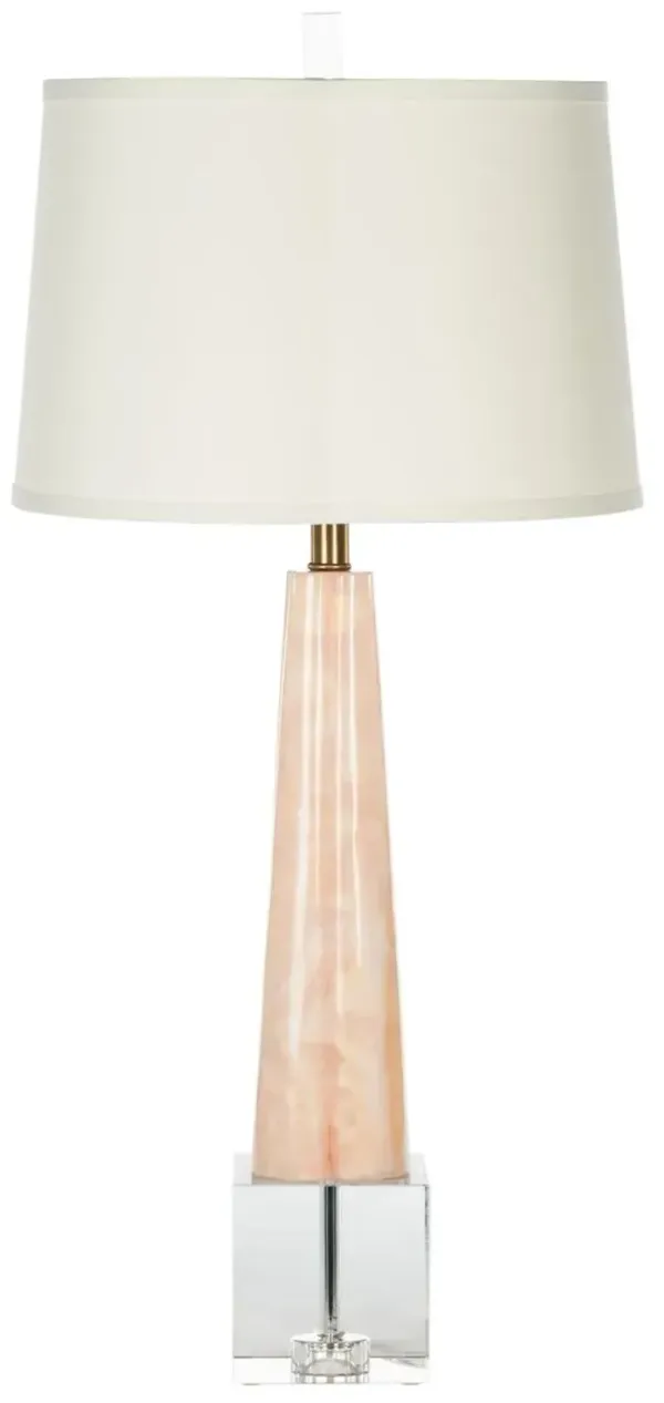 Scalloped Rose Quartz Table Lamp - Rose - Bradburn Home