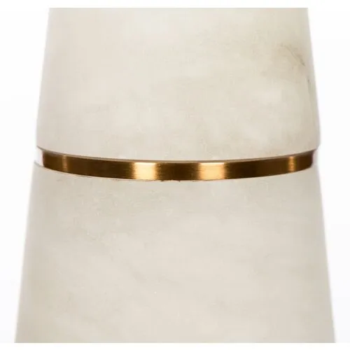 Volterra Table Lamp - White Alabaster - Bradburn Home