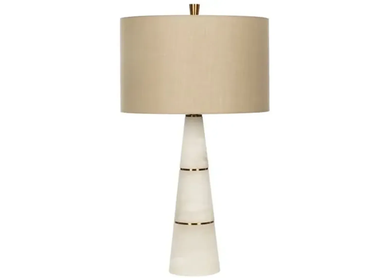 Volterra Table Lamp - White Alabaster - Bradburn Home