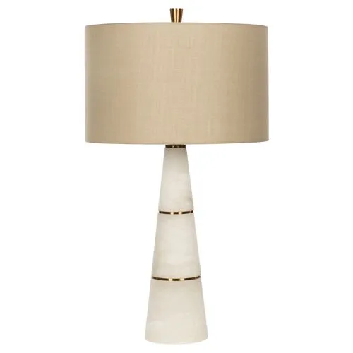 Volterra Table Lamp - White Alabaster - Bradburn Home