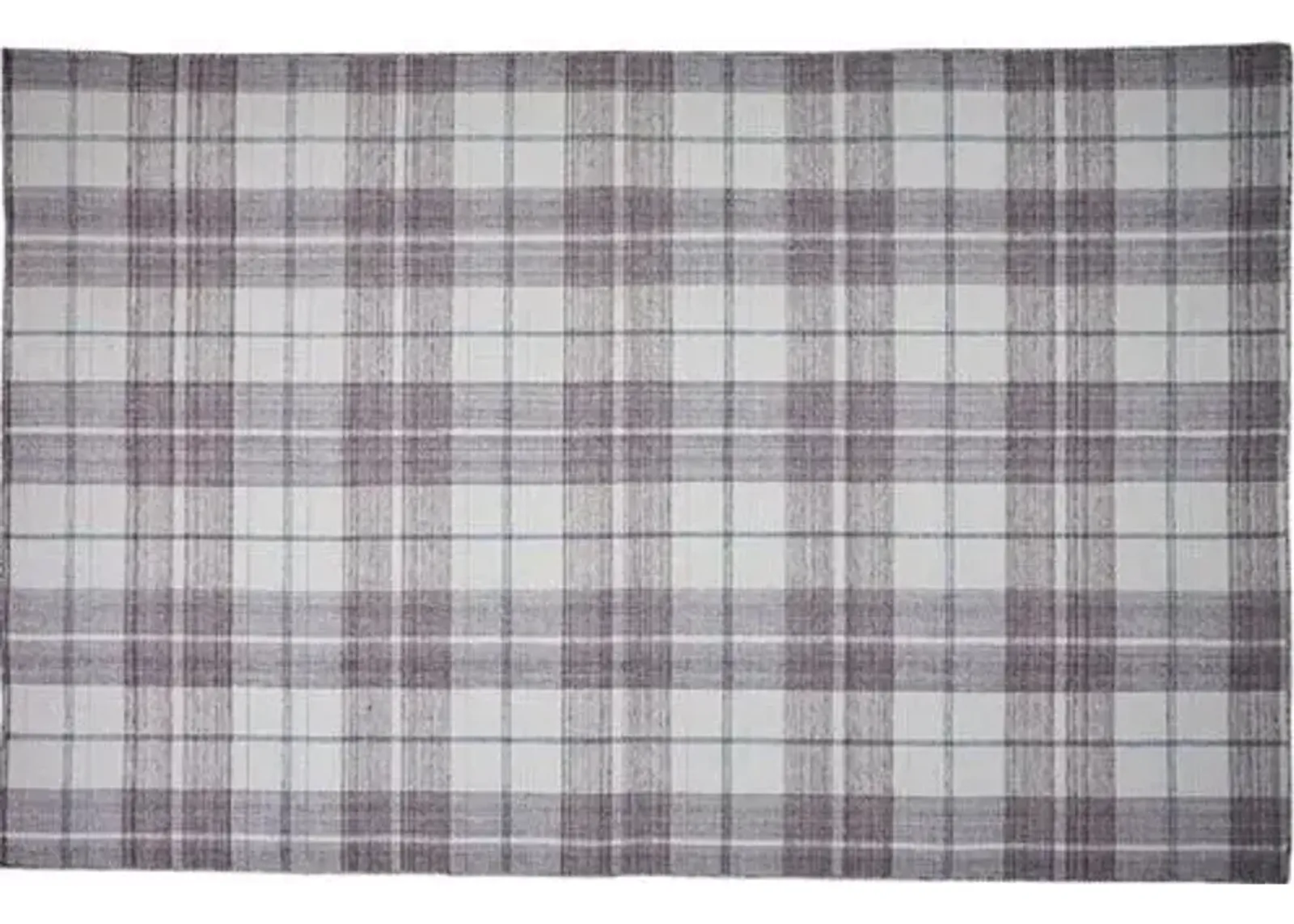 Bretton Plaid Outdoor Rug - Ivory/Gray - Gray