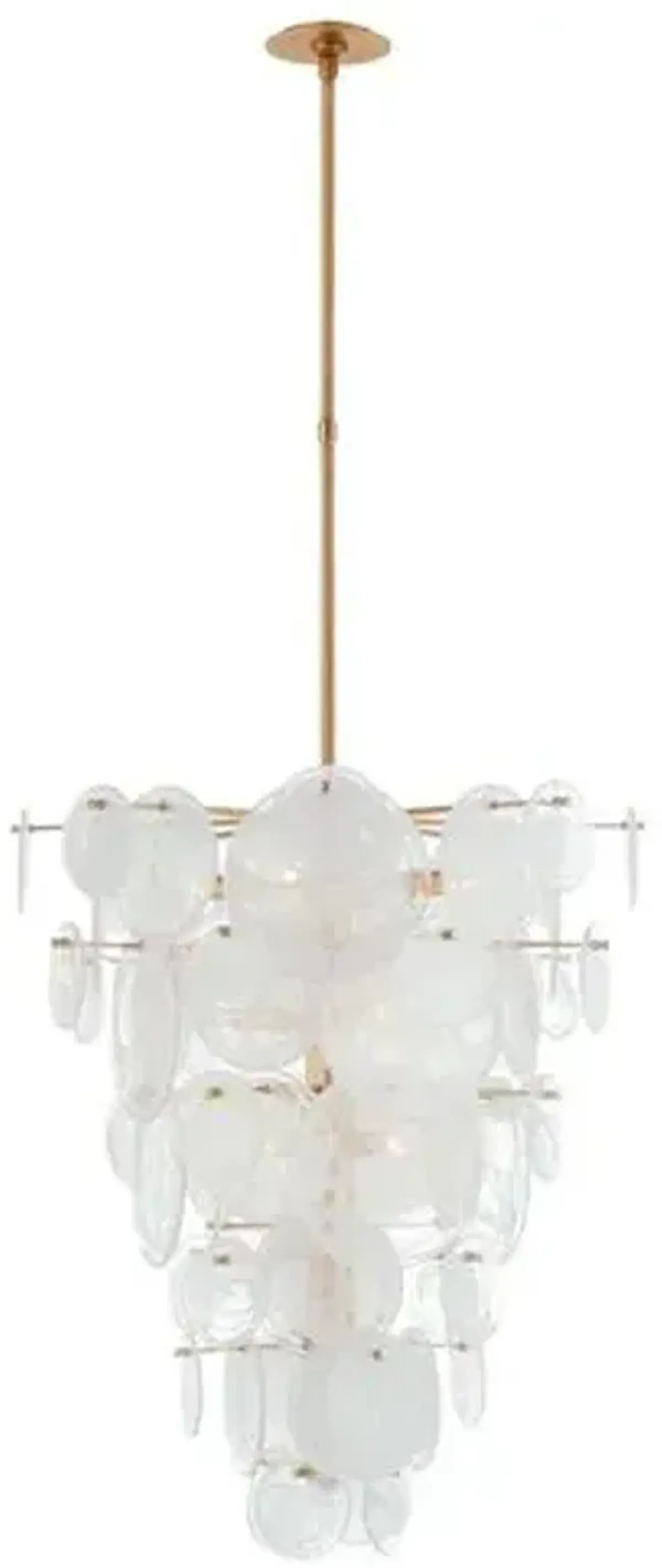 Visual Comfort - Loire Cascading Chandelier - Strie Glass - Clear