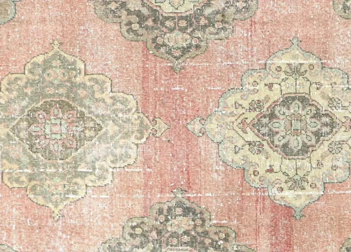 1960s Turkish Oushak Carpet - 4'9"x12'11" - Nalbandian - Pink