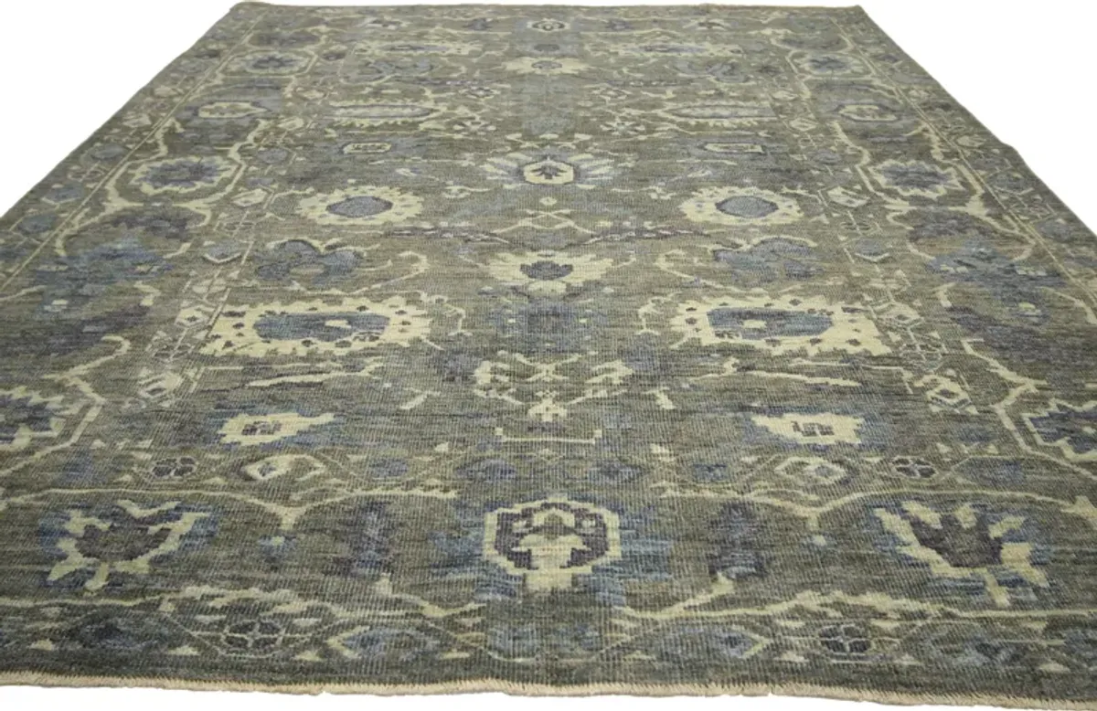 6'10" x 8'7" Gray Turkish Oushak Rug - Esmaili Rugs & Antiques - Gray