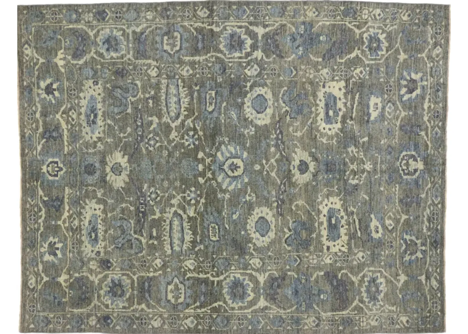 6'10" x 8'7" Gray Turkish Oushak Rug - Esmaili Rugs & Antiques - Gray