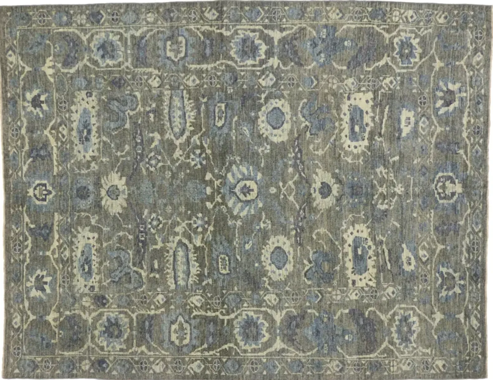 6'10" x 8'7" Gray Turkish Oushak Rug - Esmaili Rugs & Antiques - Gray