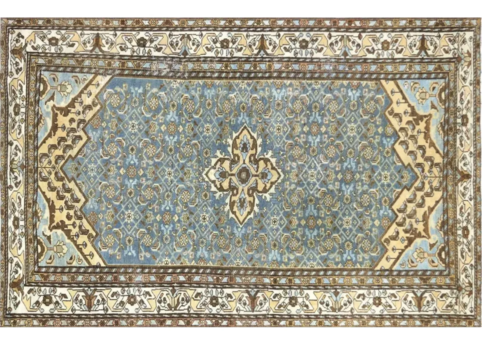 1920s Persian Malayer Rug - 4'4" x 6'9" - Nalbandian - Beige - Beige