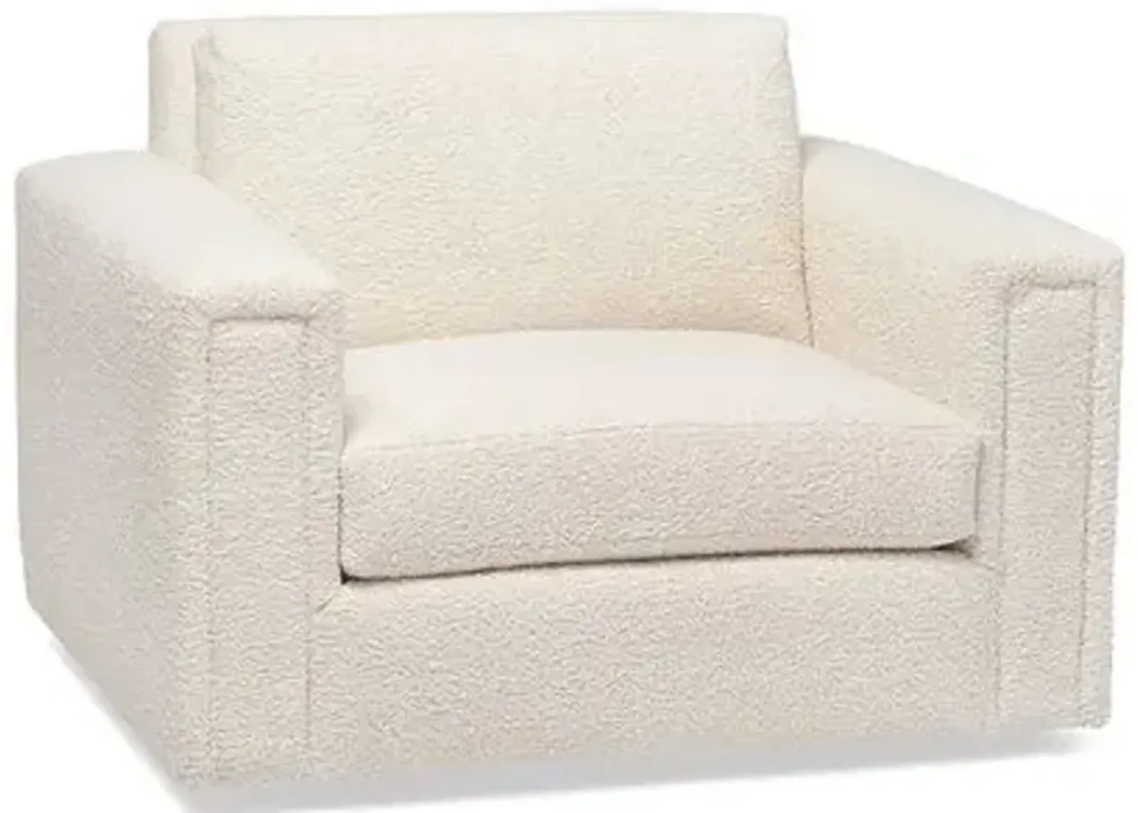 Heath Swivel Chair - Ivory Sherpa - Massoud