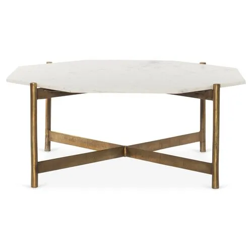 Adi Coffee Table - White Marble/Brass