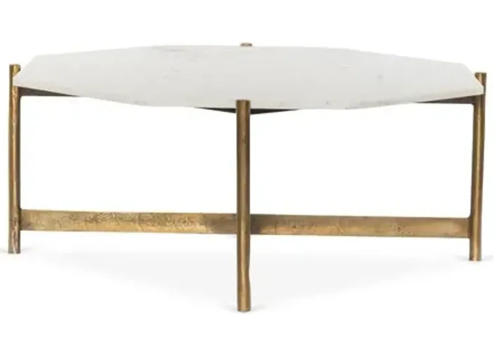 Adi Coffee Table - White Marble/Brass