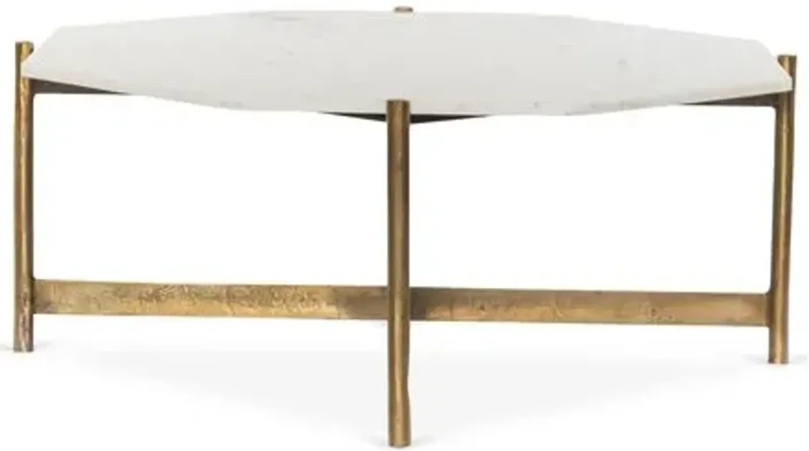 Adi Coffee Table - White Marble/Brass