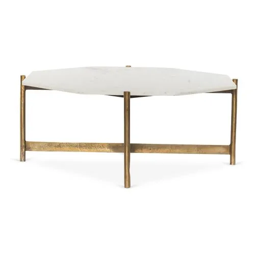 Adi Coffee Table - White Marble/Brass