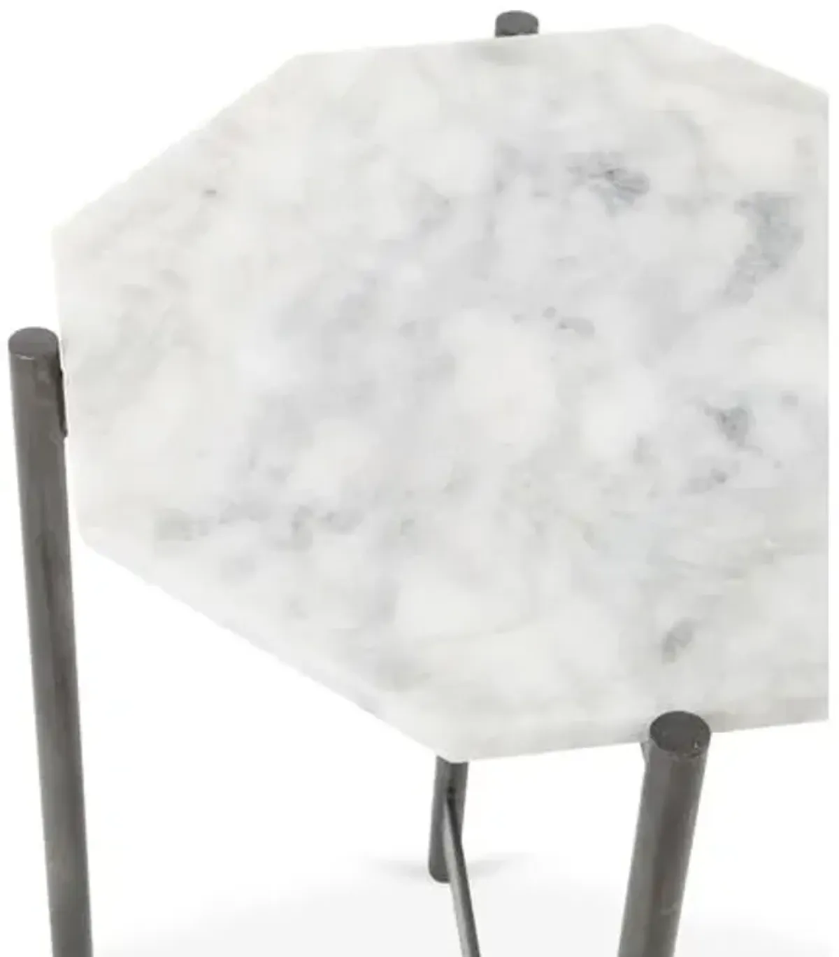 Adi Side Table - White Marble/Bronze