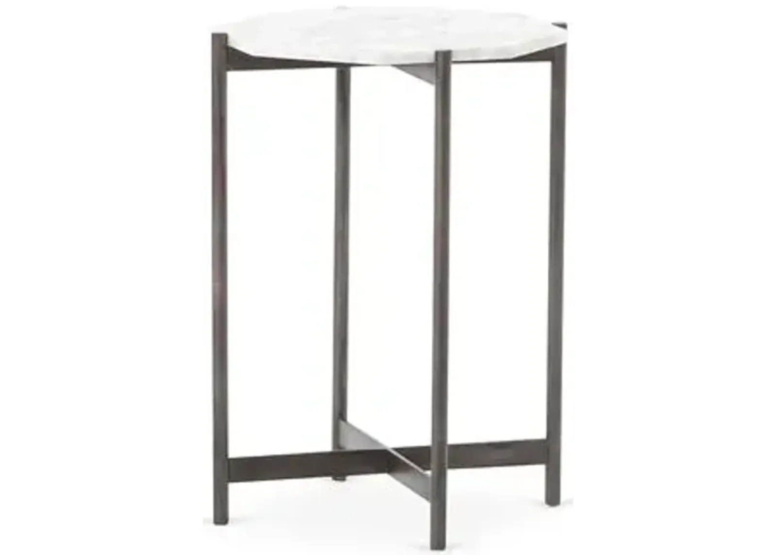 Adi Side Table - White Marble/Bronze