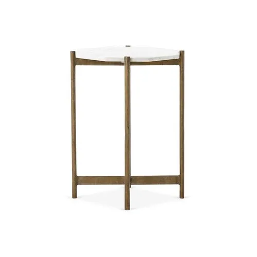 Adi Side Table - White Marble/Brass