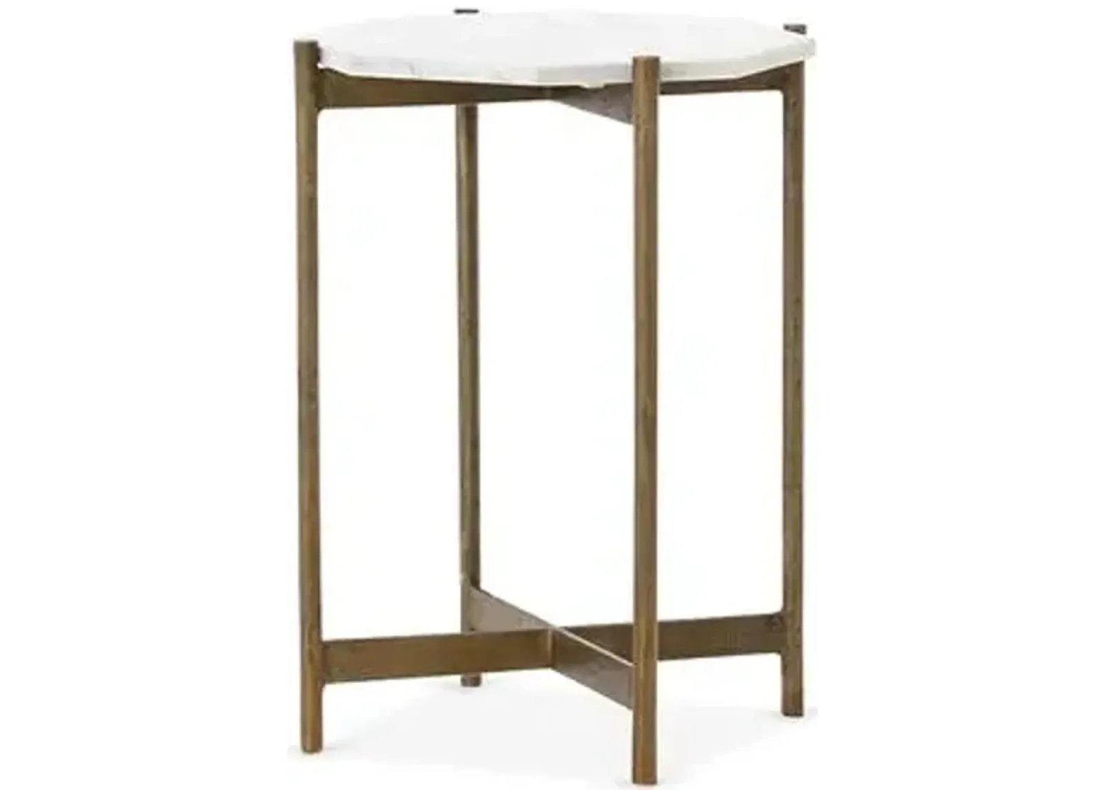 Adi Side Table - White Marble/Brass